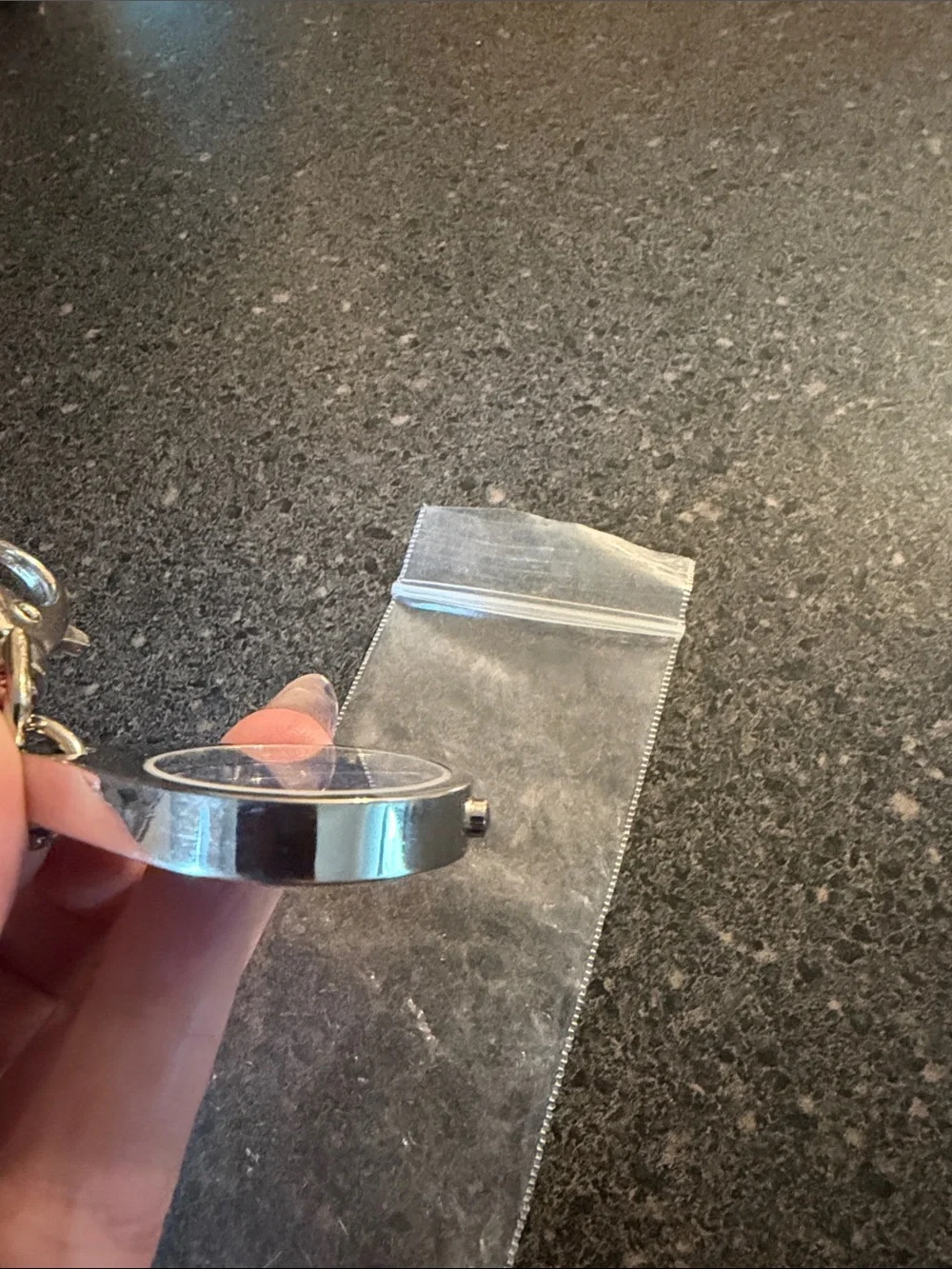 Blue Keychain Pocket Watch with Lobster Clip